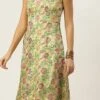 Beige Art Silk Jacquard Dress Festive Wear
