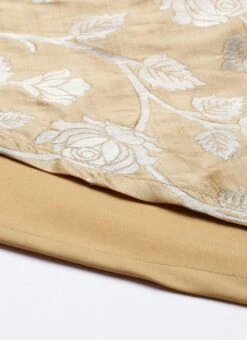 Beige Brocade Boat Neck Flared Dress Festive Wear -Indo Clothing Shop Beige Brocade Boat Neck Flared Dress DRBS02105387 rrc3