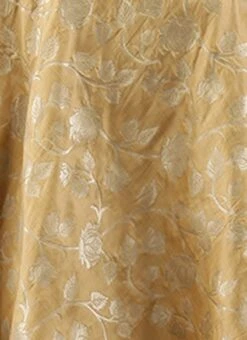 Beige Brocade Boat Neck Flared Dress Festive Wear -Indo Clothing Shop Beige Brocade Boat Neck Flared Dress DRBS02105387 rrc4