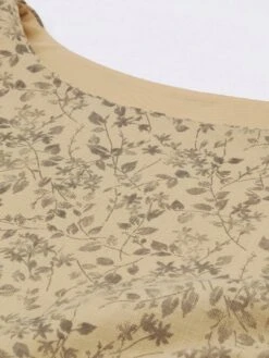 Beige Printed Rayon Boat Neck Maxi Dress After Six Wear -Indo Clothing Shop Beige Printed Rayon Boat Neck Maxi Dress DRBS02101821 rrc1