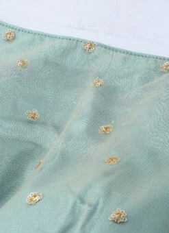 Beige And Wasabi Green Contrast Embroidered Gown Festive Wear -Indo Clothing Shop Beige and Wasabi Green Contrast Embroidered Gown IWBS01912997 rrc1