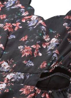 Black Chinon Side Cut Out Dress After Six Wear -Indo Clothing Shop Black Chinon Side Cut Out Dress DRBS02308941 rrc1