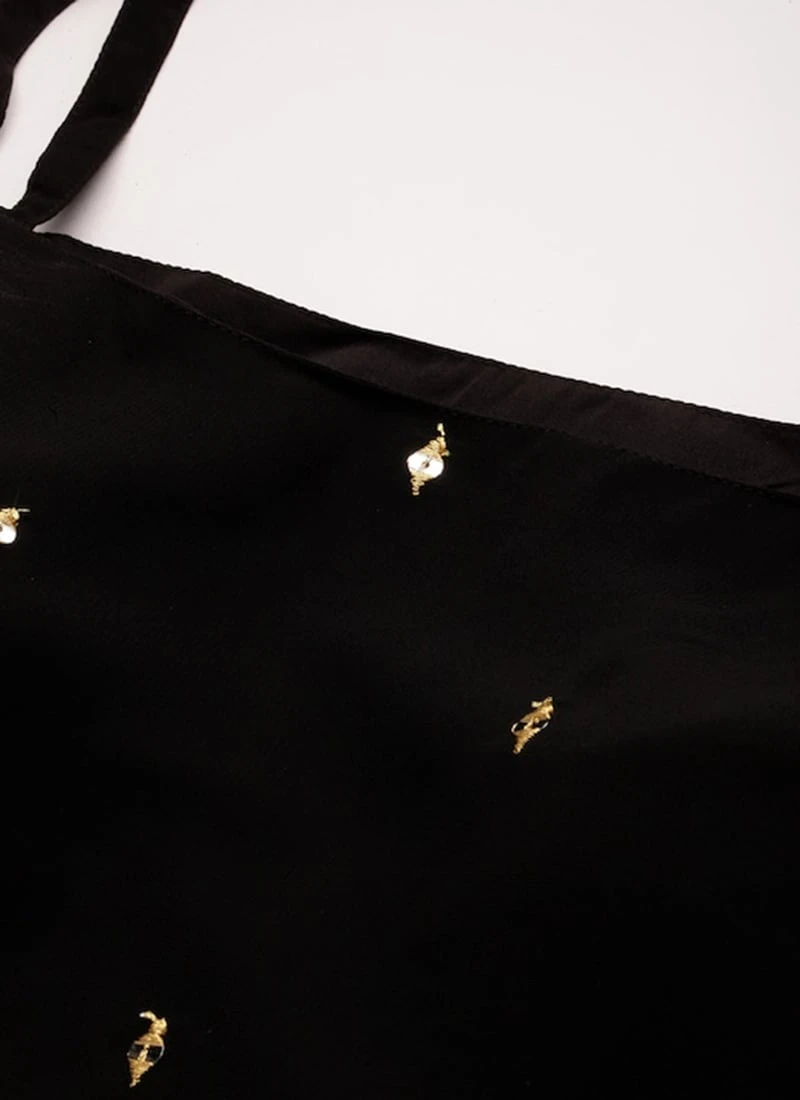 Top From Black Embroidered Georgette Gharara Set After Six Wear 5 Top From Black Embroidered Georgette Gharara Set After Six Wear - Image 5