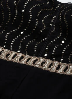 Black Embroidered Jumpsuit With Detachable Sleeve Festive Wear Party Wear -Indo Clothing Shop Black Embroidered Jumpsuit With Detachable Sleeve DRBS02211024 rrc1