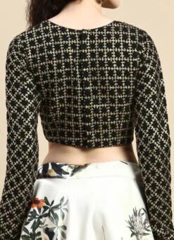 Black Georgette Embroidered Blouse Festive Wear 13 Black Georgette Embroidered Blouse Festive Wear -Indo Clothing Shop Black Georgette Embroidered Blouse BLBS02303867 rrc2