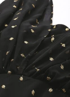 Black Georgette Embroidered Overlap Draped Gown Wedding Wear 12 Black Georgette Embroidered Overlap Draped Gown Wedding Wear -Indo Clothing Shop Black Georgette Embroidered Overlap Draped Gown IWBS02302255 rrc1