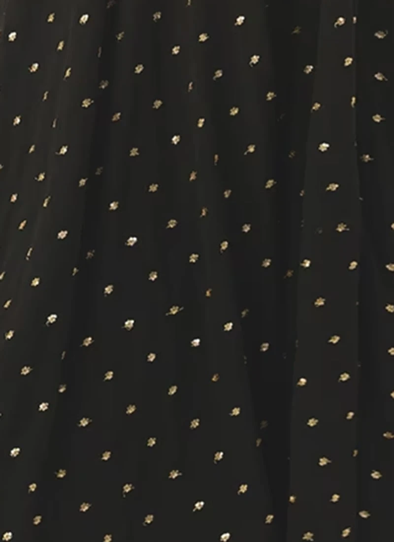 Black Georgette Embroidered Overlap Draped Gown Wedding Wear 7 Black Georgette Embroidered Overlap Draped Gown Wedding Wear - Image 7