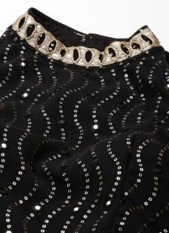 Black Georgette Sequins Gown Party Wear -Indo Clothing Shop Black Georgette Sequins Gown IWBS02301761 rrc1