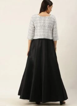 Black N White Jacket Style Gown After Six Wear 7 Black N White Jacket Style Gown After Six Wear -Indo Clothing Shop Black N White Jacket Style Gown IWBS02106486RTW b