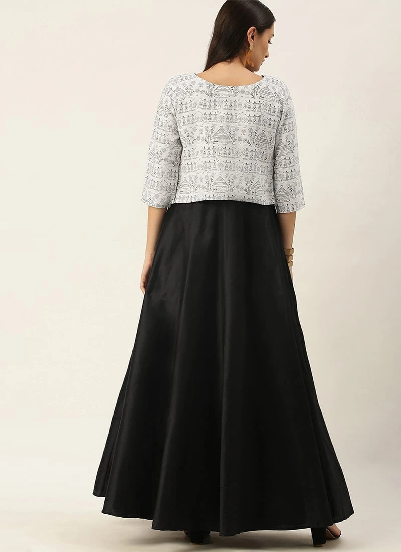 Black N White Jacket Style Gown After Six Wear 4 Black N White Jacket Style Gown After Six Wear - Image 4