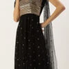 Black Net Embroidered One Shoulder Gown Party Wear
