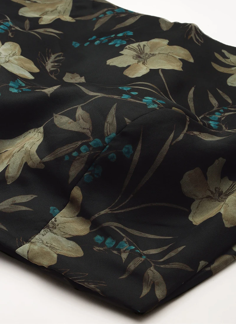 Skirt From Black Organza Printed Co Ords Set After Six Wear 5 Skirt From Black Organza Printed Co Ords Set After Six Wear - Image 5