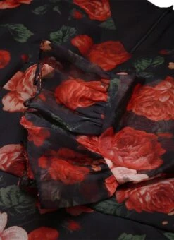 Black Organza Ruffle Dress Party Wear -Indo Clothing Shop Black Organza Ruffle Dress DRBS02203563 rrc3