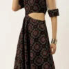 Black Printed Art Silk Gown Festive Wear