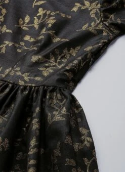 Black Printed Rayon Boat Neck Gown After Six Wear -Indo Clothing Shop Black Printed Rayon Boat Neck Gown IWBS01909988 rpsc2