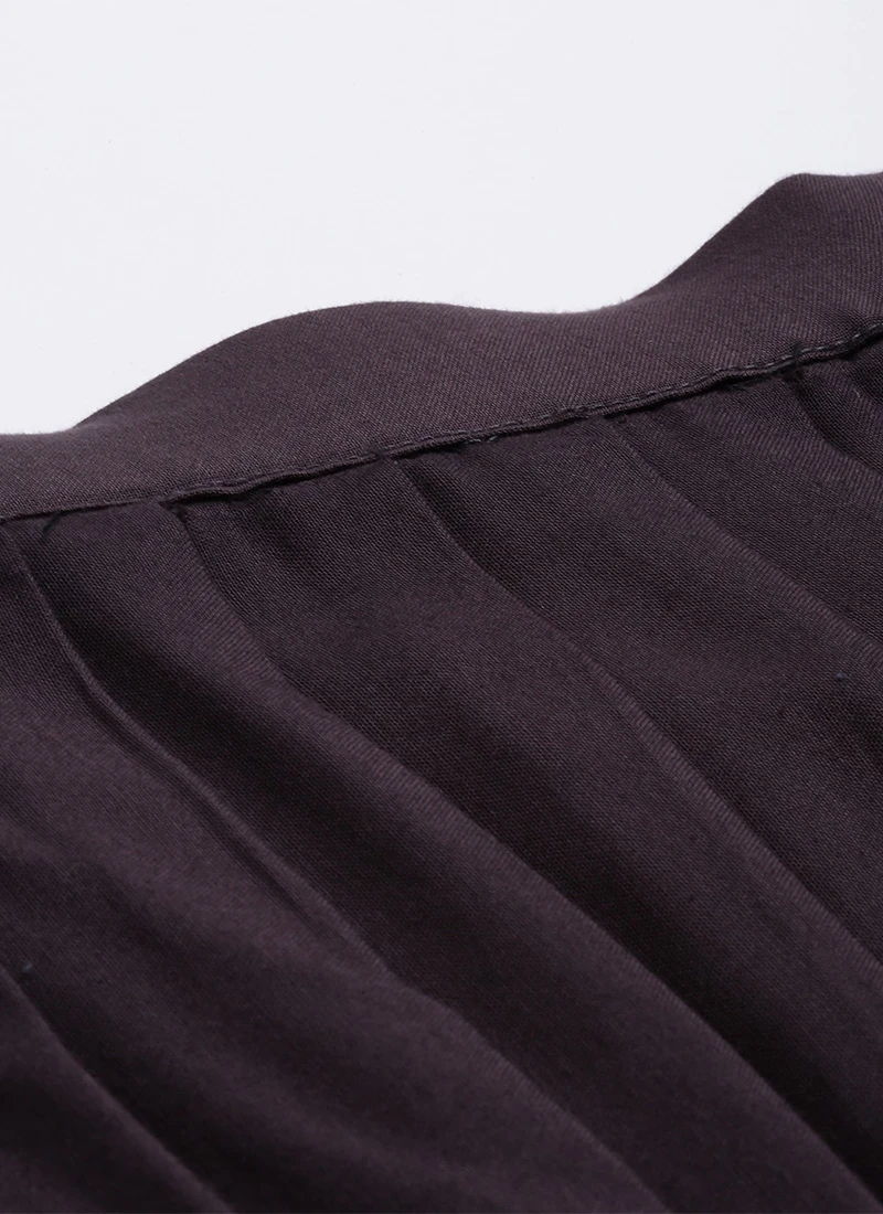 Black Printed Rayon Pleated Skirt Festive Wear 5 Black Printed Rayon Pleated Skirt Festive Wear - Image 5