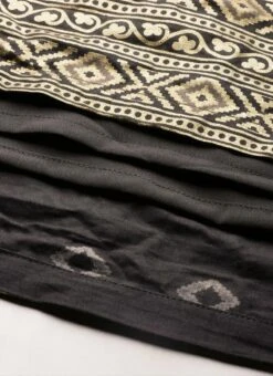 Black Rayon Ankle Length Dress After Six Wear -Indo Clothing Shop Black Rayon Ankle Length Dress DRBS02108639 rrc4