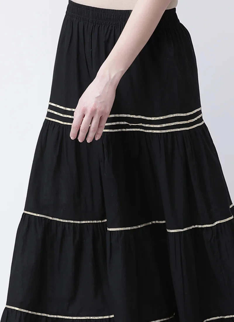 Black Rayon Flared Plazoo Pant Work Wear 1 Black Rayon Flared Plazoo Pant Work Wear