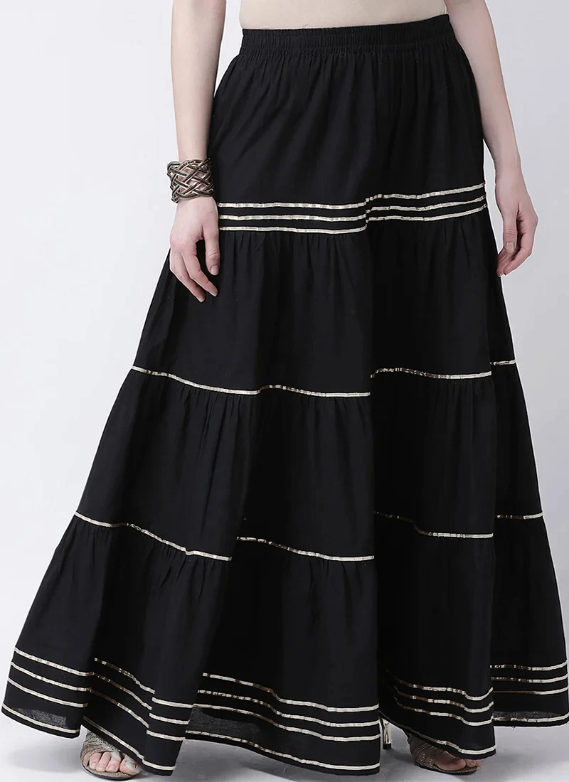 Black Rayon Flared Plazoo Pant Work Wear 3 Black Rayon Flared Plazoo Pant Work Wear - Image 3