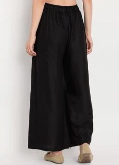 Black Rayon Palazzo Pant Work Wear -Indo Clothing Shop Black Rayon Palazzo Suit WBDMF638 b