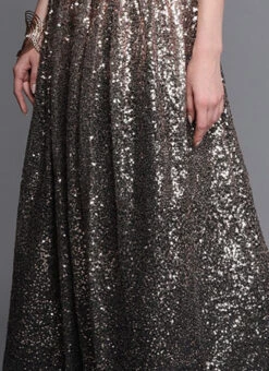 Black Sequins Embroidered Skirt Party Wear