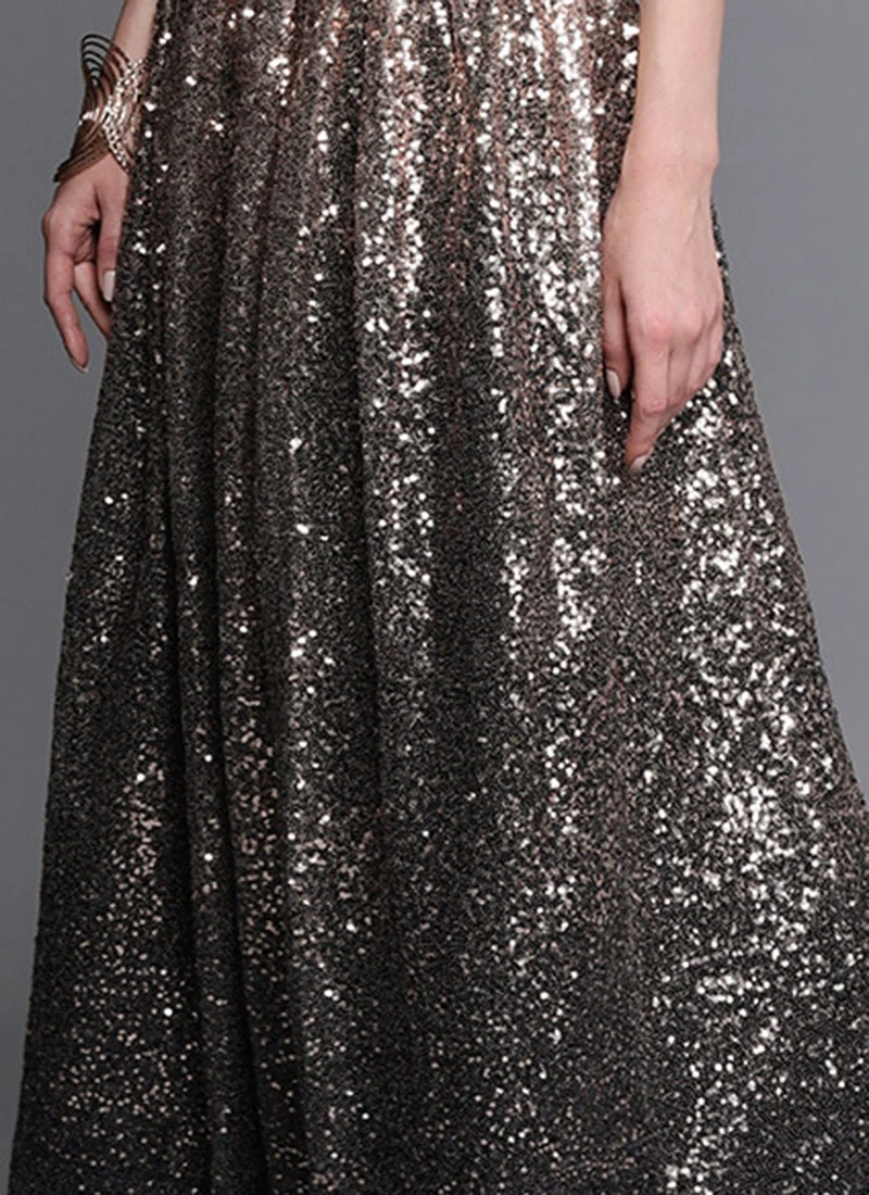 Black Sequins Embroidered Skirt Party Wear 1 Black Sequins Embroidered Skirt Party Wear