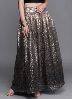 Black Sequins Embroidered Skirt Party Wear 10 Black Sequins Embroidered Skirt Party Wear -Indo Clothing Shop Black Sequins Embroidered Skirt WBBS02306473 u