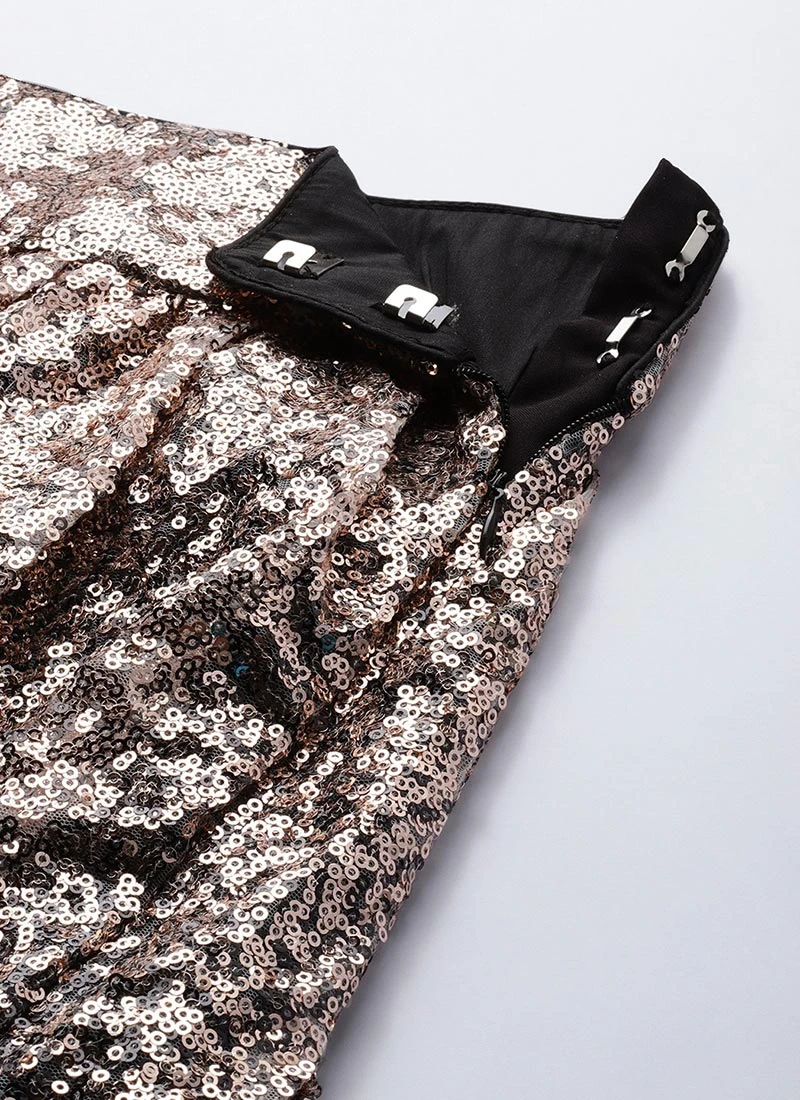 Black Sequins Embroidered Skirt Party Wear 5 Black Sequins Embroidered Skirt Party Wear - Image 5