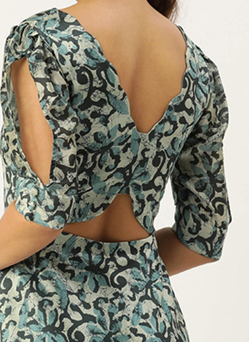 Blue Art Silk Digital Printed Dress After Six Wear Festive Wear 6 Blue Art Silk Digital Printed Dress After Six Wear Festive Wear - Image 6