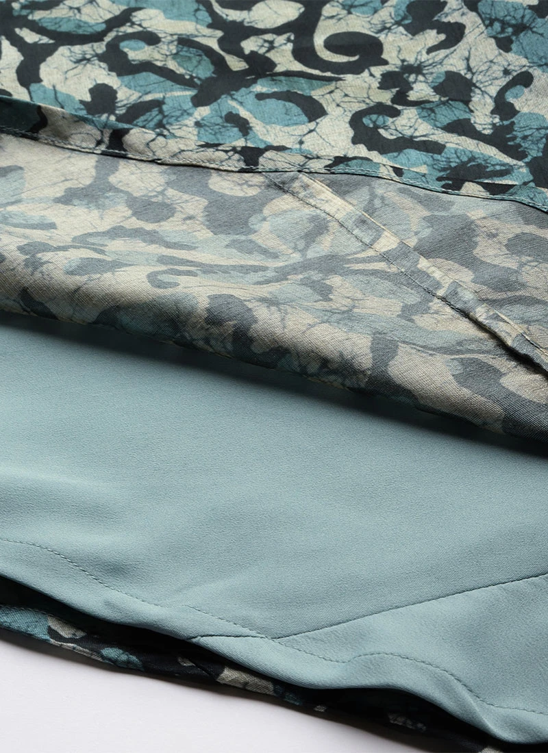 Blue Art Silk Digital Printed Dress After Six Wear Festive Wear 8 Blue Art Silk Digital Printed Dress After Six Wear Festive Wear - Image 8