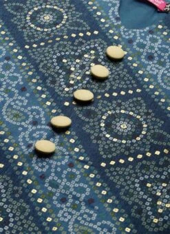 Blue Chanderi Art Silk A Line Kurta Set Festive Wear 12 Blue Chanderi Art Silk A Line Kurta Set Festive Wear -Indo Clothing Shop Blue Chanderi Art Silk A Line Kurta Set KSBS02202371 rrc1