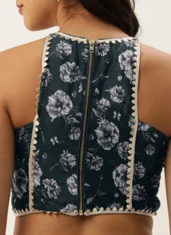 Skirt From Blue Chinon Digital Printed Co Ords Set After Six Wear -Indo Clothing Shop Blue Chinon Digital Printed Co Ords Set IWBS02302450 rrc3