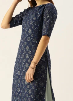 Blue Digital Print N Green Kurta Sets After Six Wear