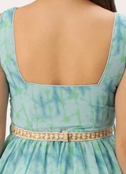 Blue Digital Print Tiered Dress Festive Wear 13 Blue Digital Print Tiered Dress Festive Wear -Indo Clothing Shop Blue Digital Print Tiered Dress DRBS02303916 rrc2