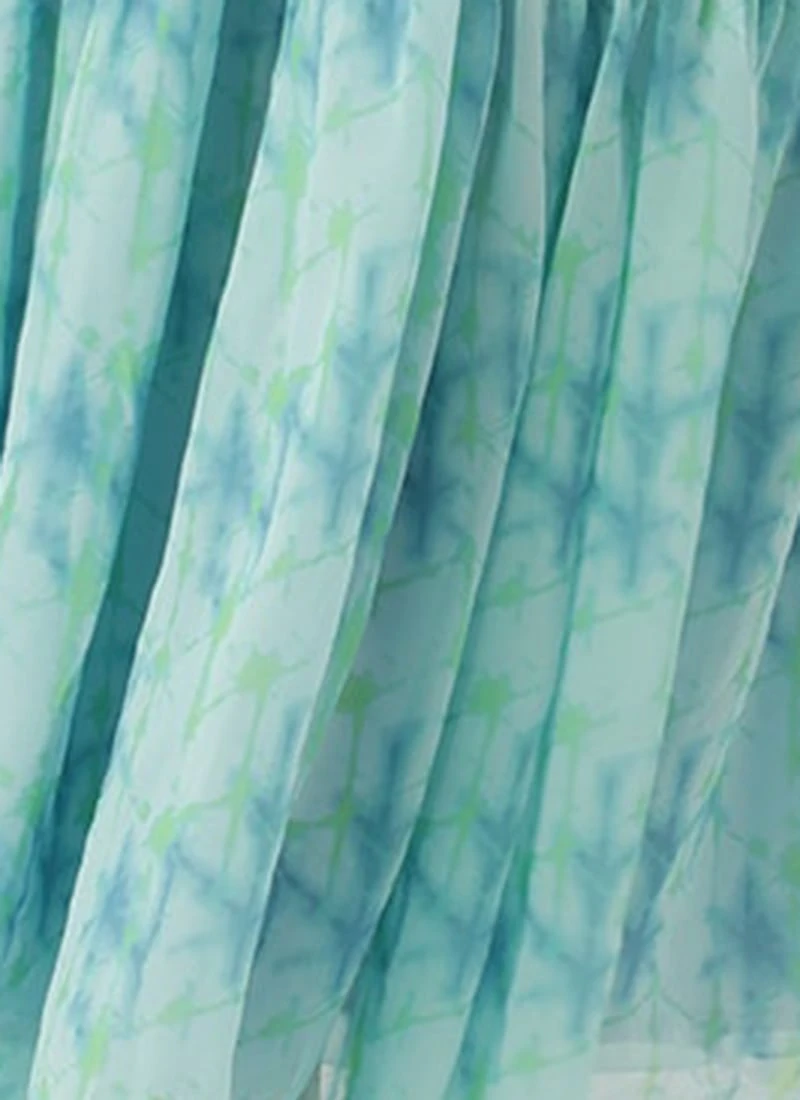 Blue Digital Print Tiered Dress Festive Wear 8 Blue Digital Print Tiered Dress Festive Wear - Image 8