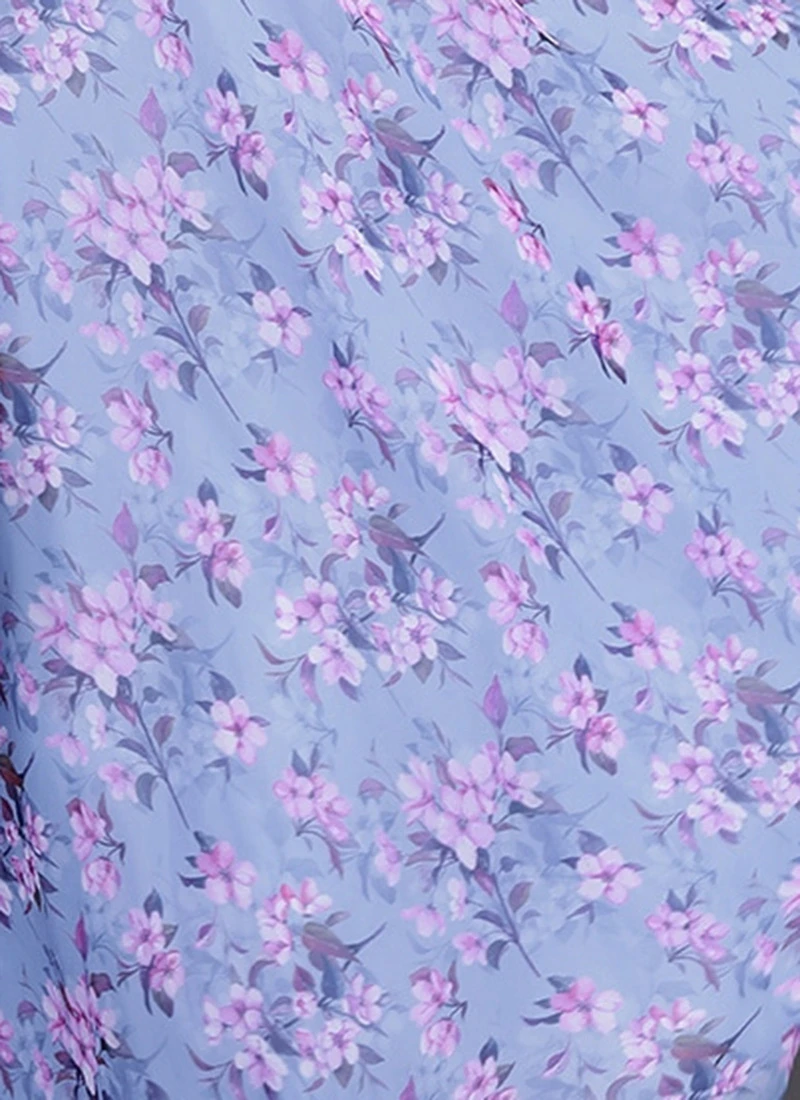 Blue Digital Print V Neck Gown Party Wear 8 Blue Digital Print V Neck Gown Party Wear - Image 8