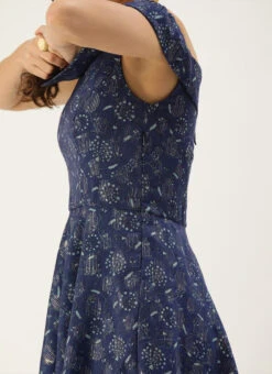 Blue Digital Printed Art Silk Off Shoulder Dress After Six Wear 15 Blue Digital Printed Art Silk Off Shoulder Dress After Six Wear -Indo Clothing Shop Blue Digital Printed Art Silk Off Shoulder Dress DRBS02109715 rrc4