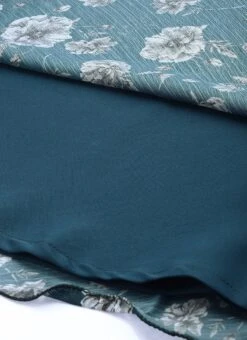 Blue Digital Printed Chinon Dress Party Wear -Indo Clothing Shop Blue Digital Printed Chinon Dress DRBS02308892 rrc4