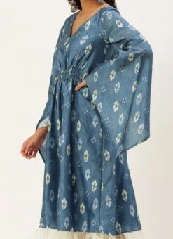 Blue Digital Printed Kaftan Dress After Six Wear Festive Wear