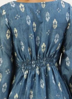 Blue Digital Printed Kaftan Dress After Six Wear Festive Wear -Indo Clothing Shop Blue Digital Printed Kaftan Dress DRBS02211026 rrc2