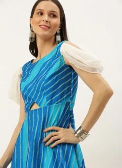 Blue Digital Printed Maxi Dress After Six Wear 13 Blue Digital Printed Maxi Dress After Six Wear -Indo Clothing Shop Blue Digital Printed Maxi Dress DRBS02205896 rrc2