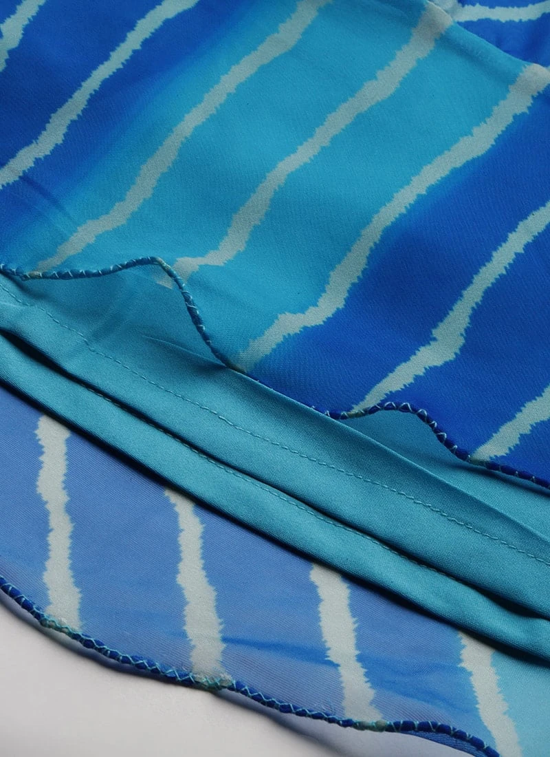 Blue Digital Printed Organza Dress After Six Wear 8 Blue Digital Printed Organza Dress After Six Wear - Image 8