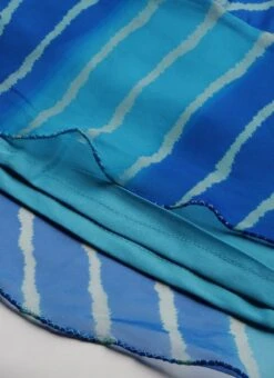 Blue Digital Printed Organza Dress Party Wear After Six Wear -Indo Clothing Shop Blue Digital Printed Organza Dress DRBS02205866 rrc4