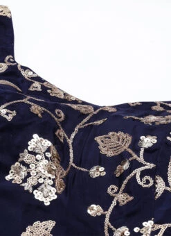 Blue Embroidered Kali Gown Party Wear -Indo Clothing Shop Blue Embroidered Kali Gown IWBS02202359 rrc1