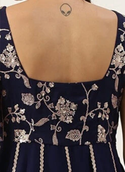 Blue Embroidered Kali Gown Party Wear -Indo Clothing Shop Blue Embroidered Kali Gown IWBS02202359 rrc2