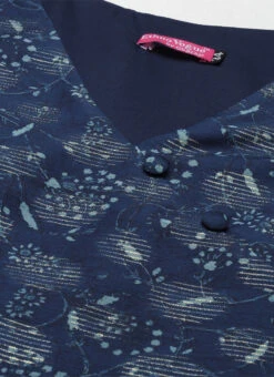 Blue Foil Calf Length Kurta Set After Six Wear -Indo Clothing Shop Blue Foil Calf Length Kurta Set KSBS02201303 rrc1