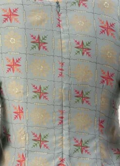 Blue Foil Print Muslin N Beige Straight Pant Suit Festive Wear -Indo Clothing Shop Blue Foil Print Muslin N Beige Straight Pant Suit KSBS02111137 rrc2