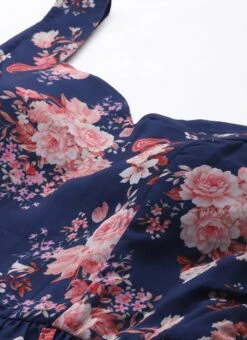 Blue Georgette Digital Printed Tiered Dress Festive Wear 12 Blue Georgette Digital Printed Tiered Dress Festive Wear -Indo Clothing Shop Blue Georgette Digital Printed Tiered Dress DRBS02302270 rrc1