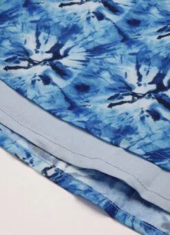 Blue Muslin Printed Mini Dress Party Wear 15 Blue Muslin Printed Mini Dress Party Wear -Indo Clothing Shop Blue Muslin Printed Mini Dress DRBS02208444 rrc4