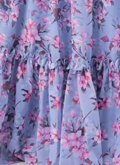 Blue N Pink Digital Printed Georgette Tiered Dress After Six Wear Festive Wear -Indo Clothing Shop Blue N Pink Digital Printed Georgette Tiered Dress DRBS02104273 rrc3